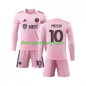 Koszulka Inter Miami Lionel Messi 10 Dziecięcy Domowe Koszulki Piłkarskie 2023-2024 Długi Rękaw